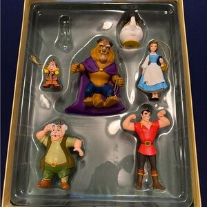 Beauty and the Beast Character Figurine Ornament Holiday Christmas Storybook Set